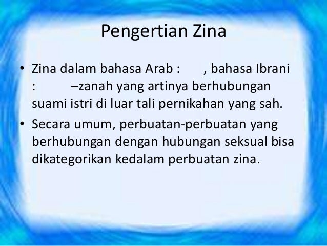 Larangan Perbuatan Zina Dalam Islam