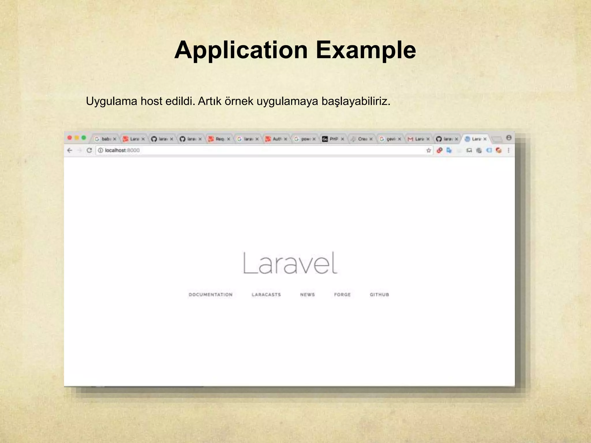 Application Example
Uygulama host edildi. Artık örnek uygulamaya başlayabiliriz.
 