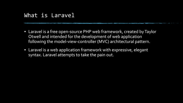 Laravel Tutorial PPT | PPTX