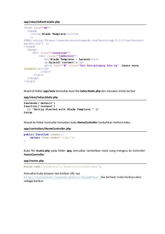 Tutorial Penggunaan Laravel