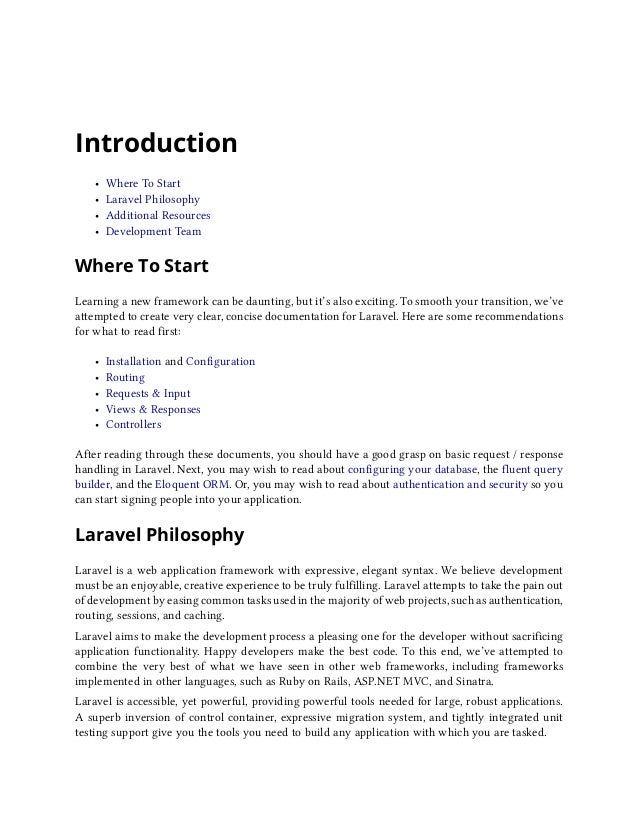 Laravel 4 Documentation