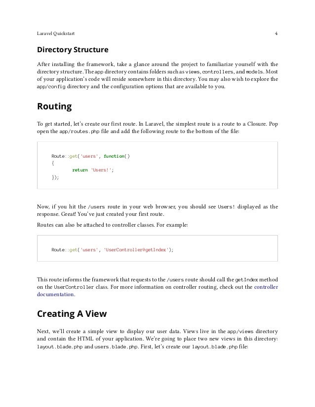 Laravel 4 Documentation