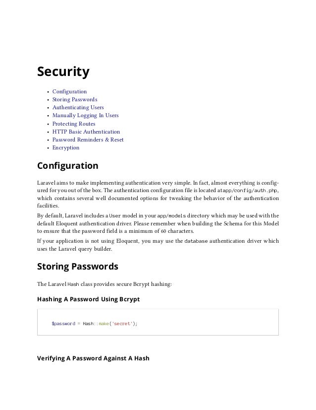 Laravel 4 Documentation