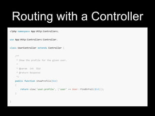 Routing with a Controller
 
