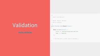 Validation
muita validação
 