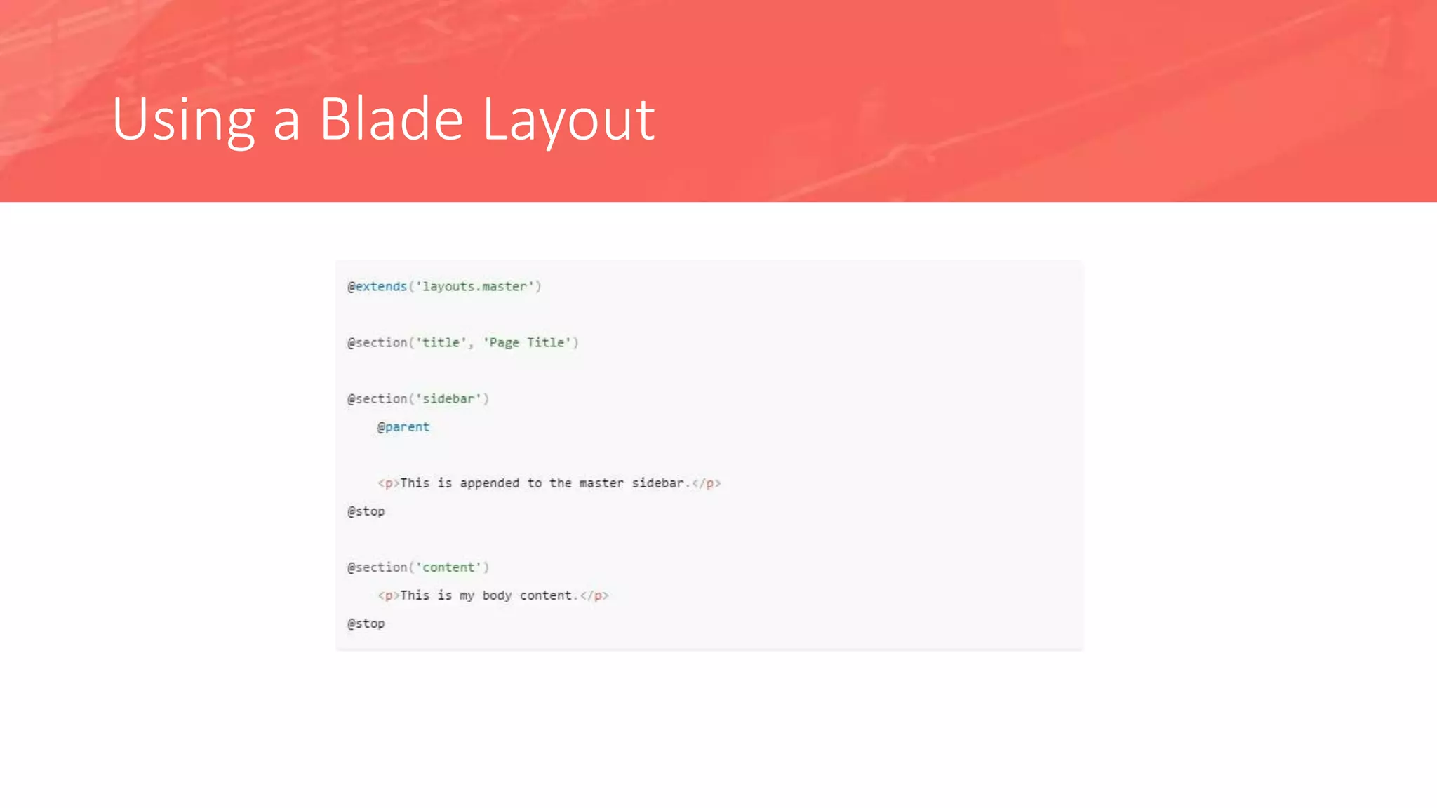 Using a Blade Layout
 