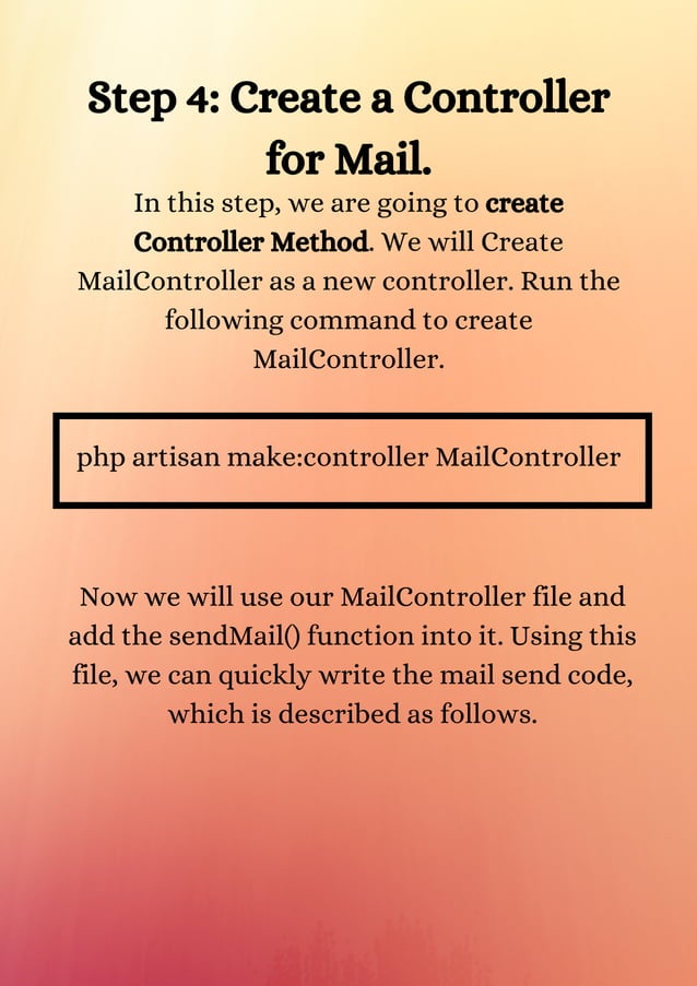Laravel mail example how to send an email using markdown template in