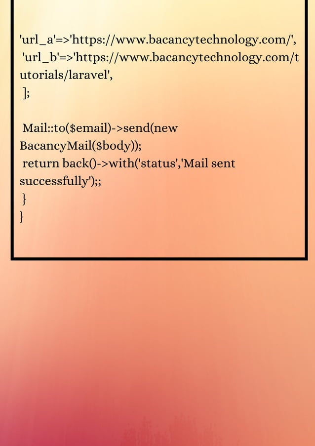 Laravel mail example how to send an email using markdown template in