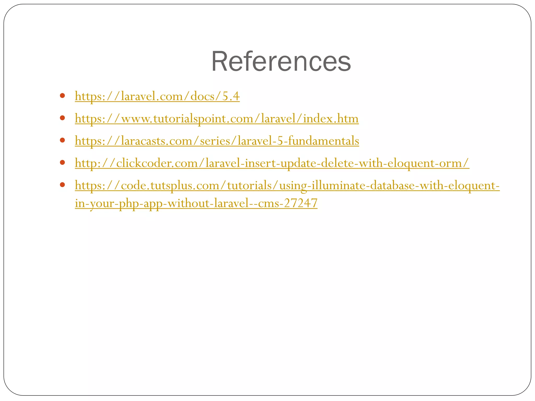 Laravel presentation | PDF
