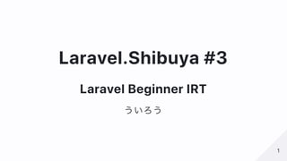 Laravel.Shibuya	#3
Laravel	Beginner	IRT
ういろう
11
 