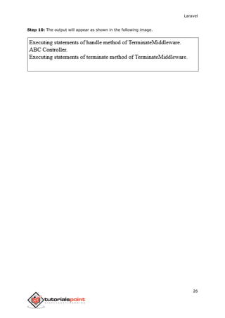 Laravel
26
Step 10: The output will appear as shown in the following image.
 