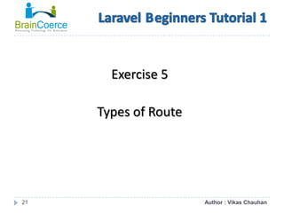 21
Exercise 5
Types of Route
Author : Vikas Chauhan
 