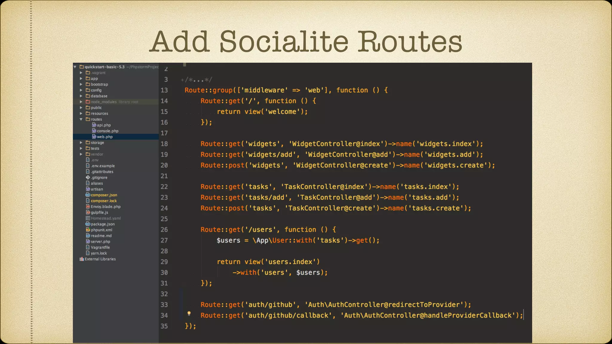 Add Socialite Routes
 