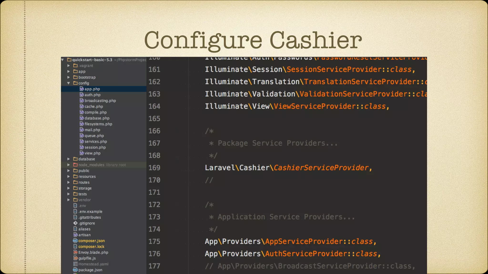 Configure Cashier
 
