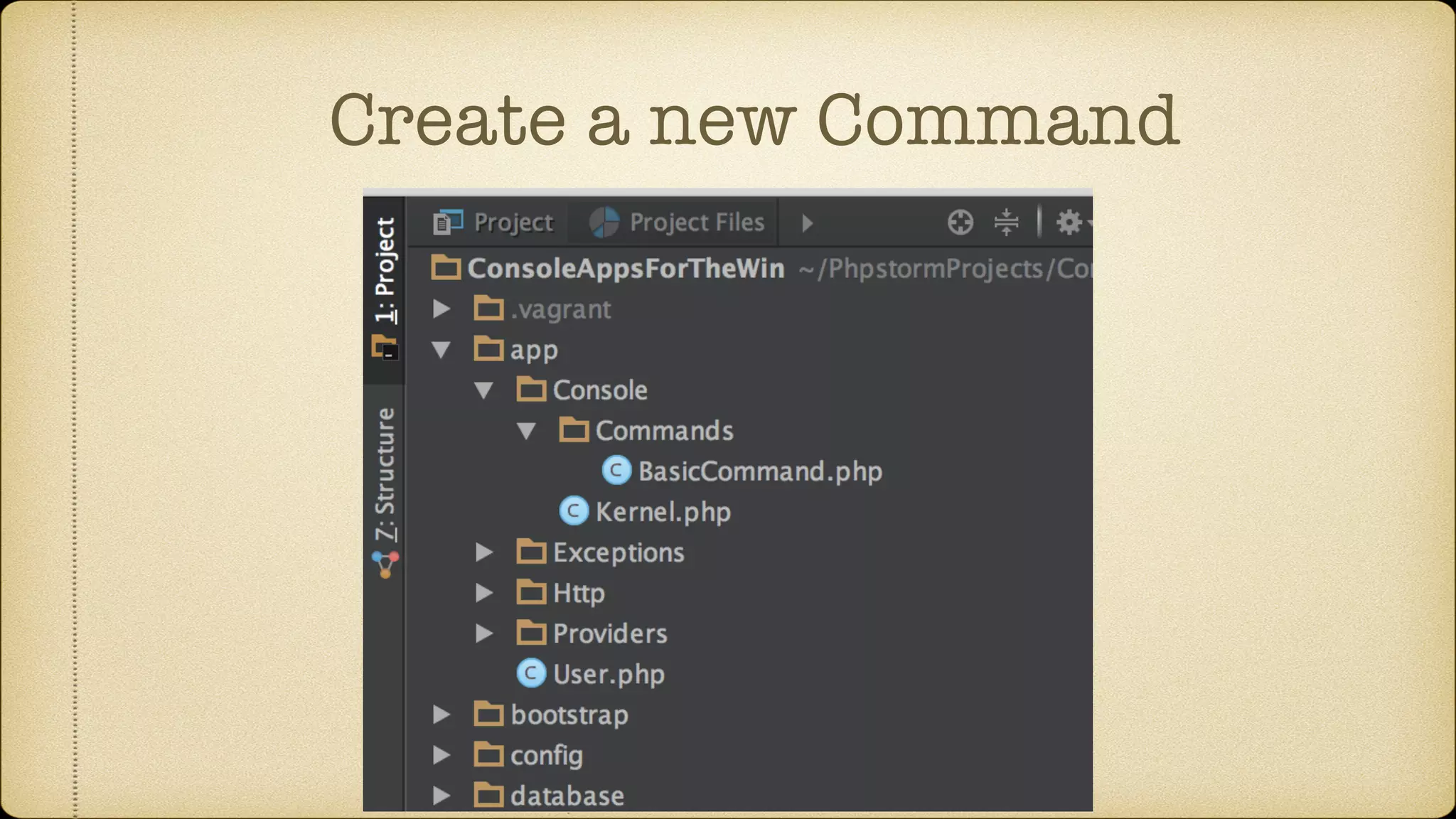 Create a new Command
 