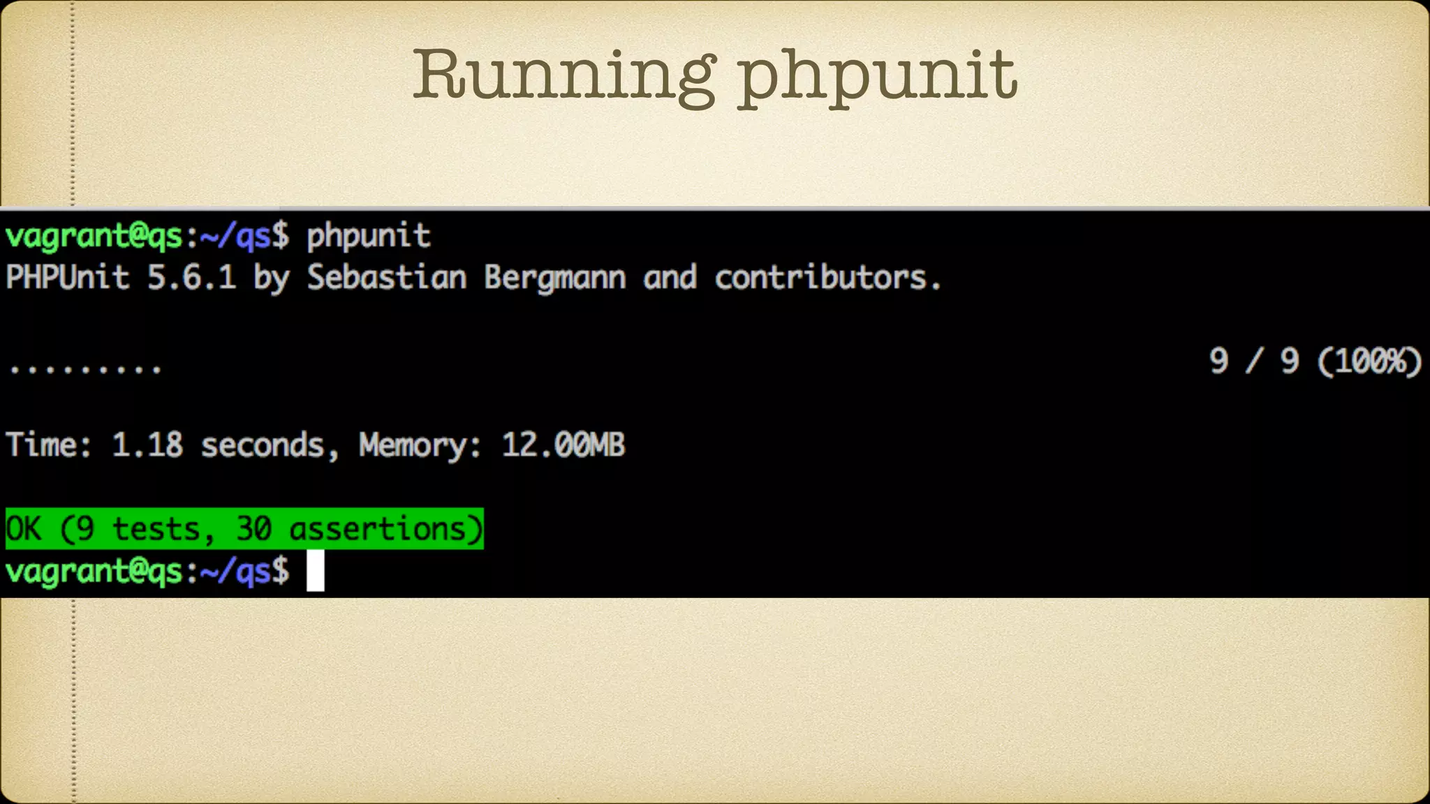 Running phpunit
 
