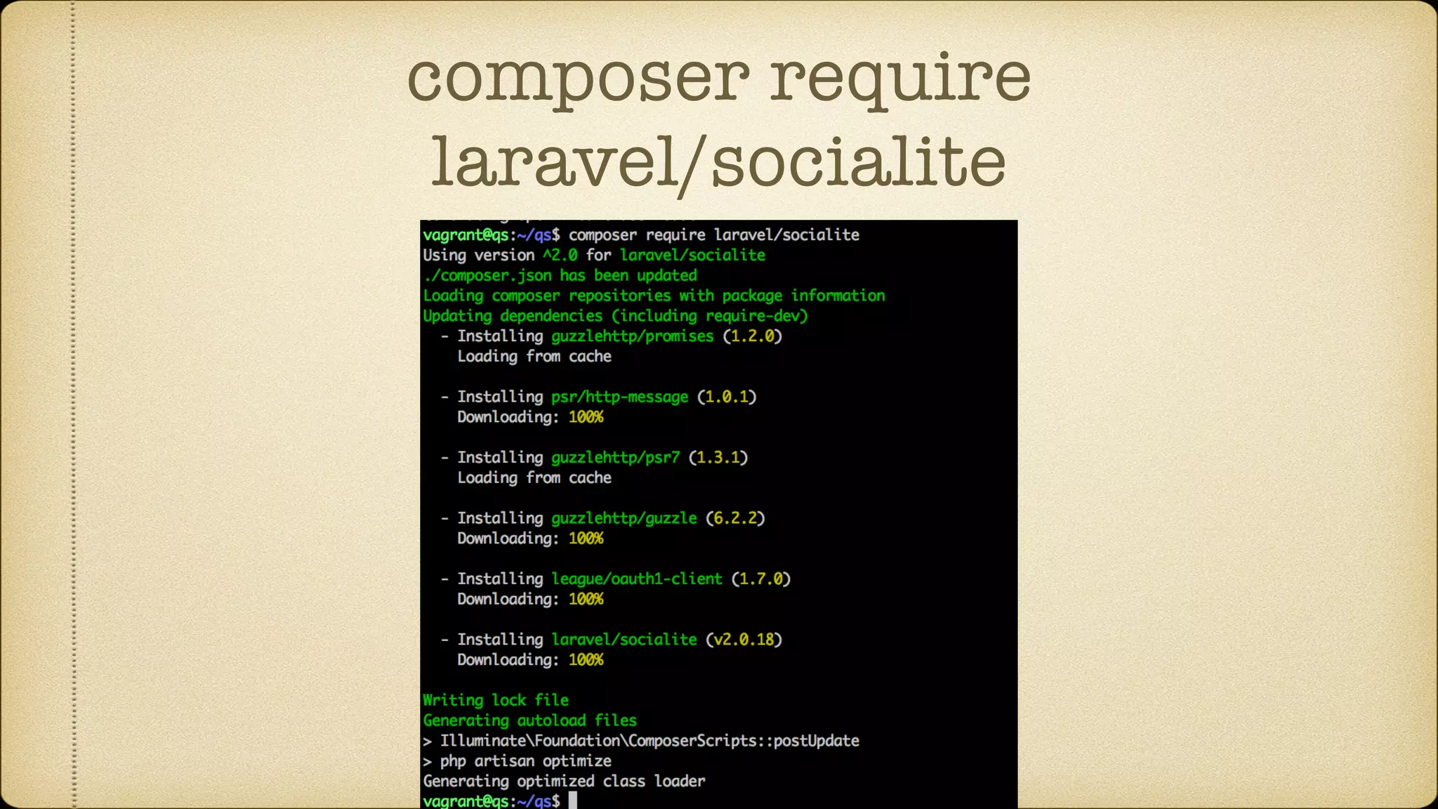 composer require
laravel/socialite
 