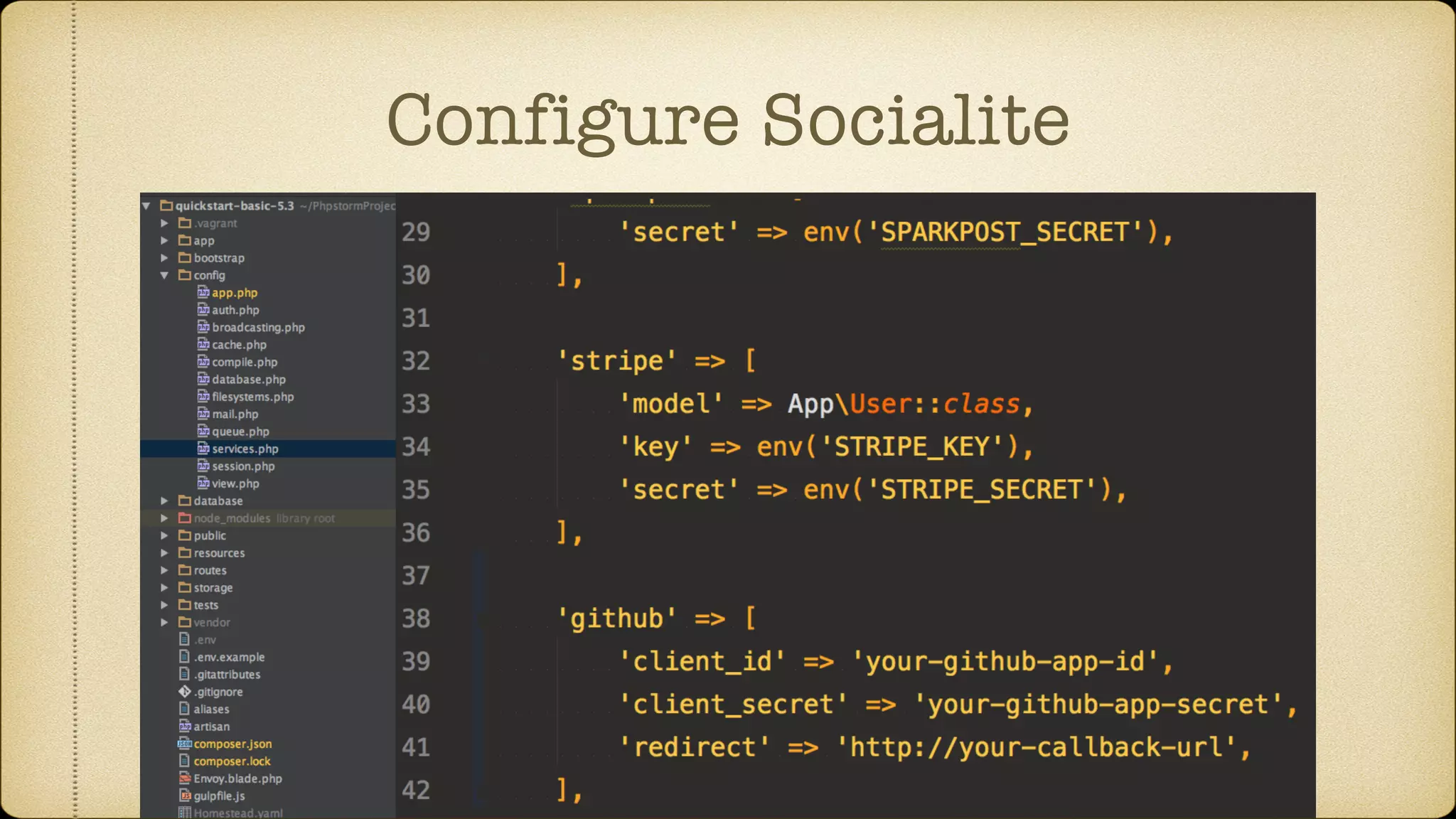 Configure Socialite
 