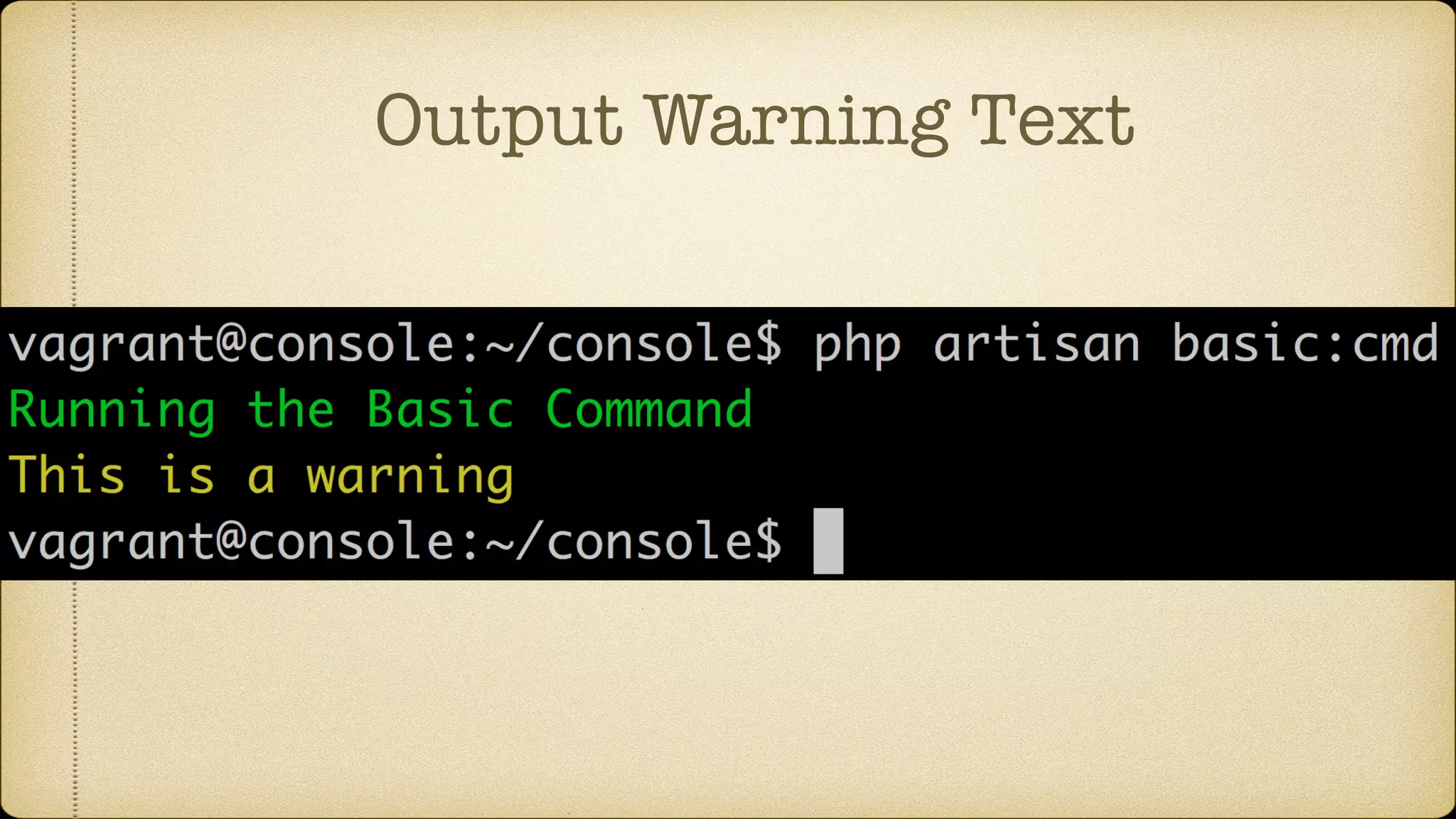 Output Warning Text
 