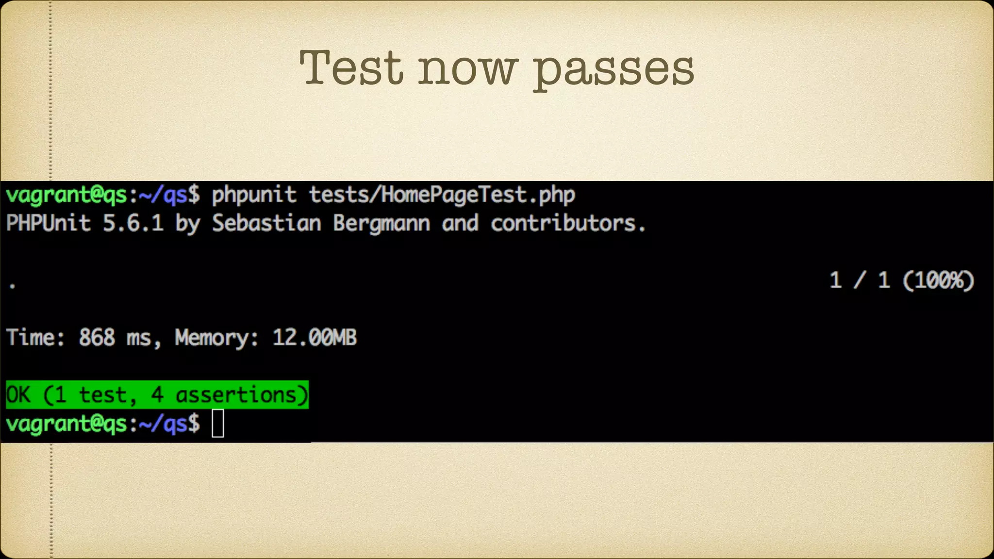 Test now passes
 