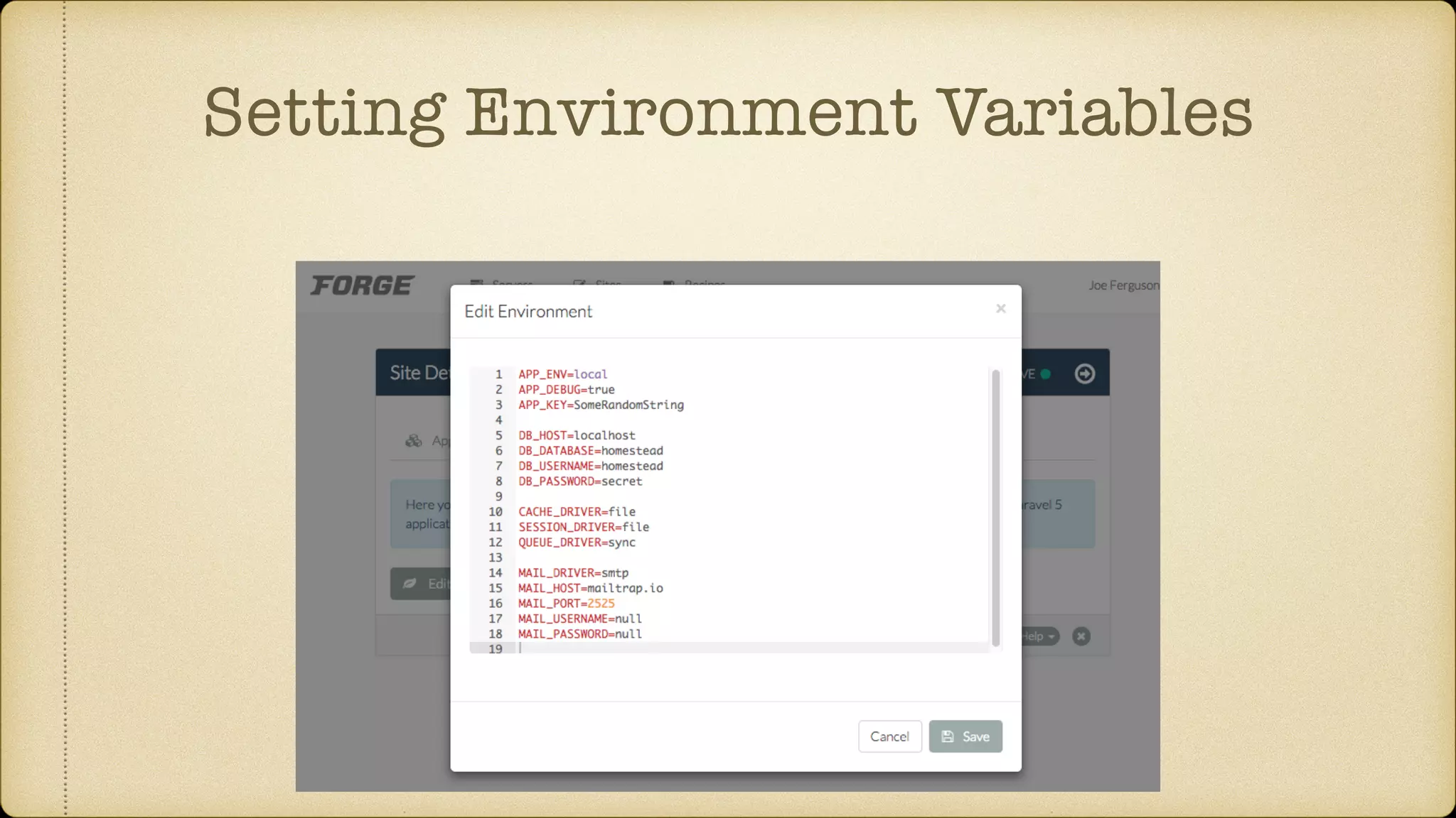 Setting Environment Variables
 