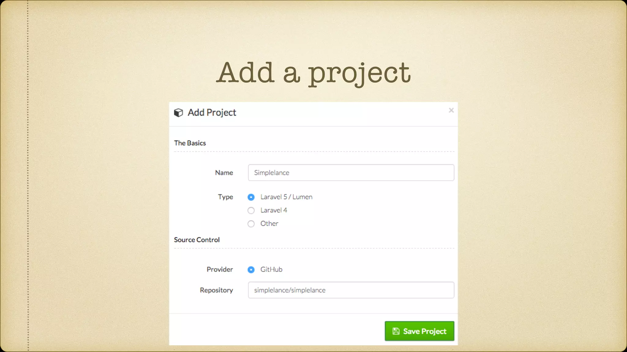 Add a project
 