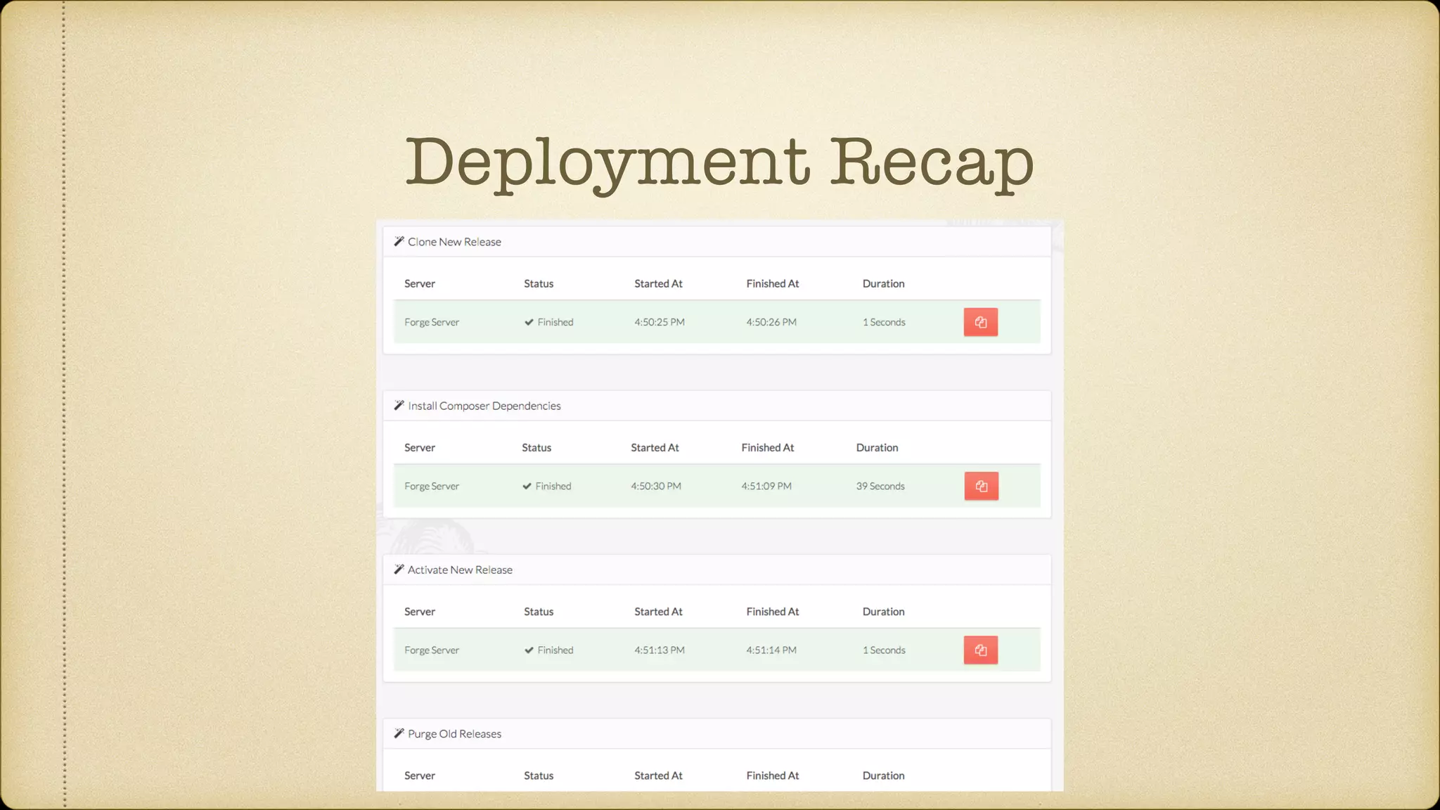 Deployment Recap
 