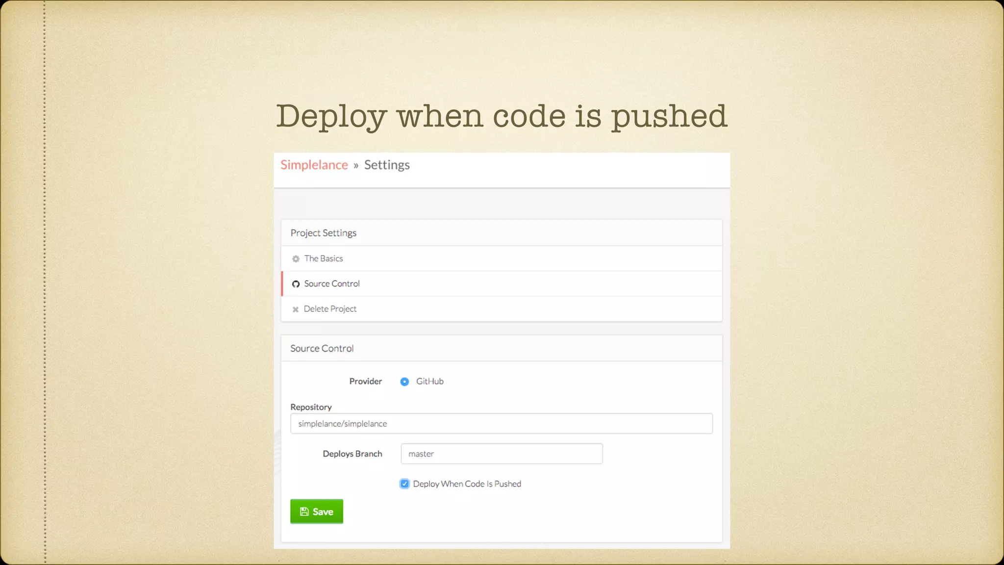 Deploy when code is pushed
 