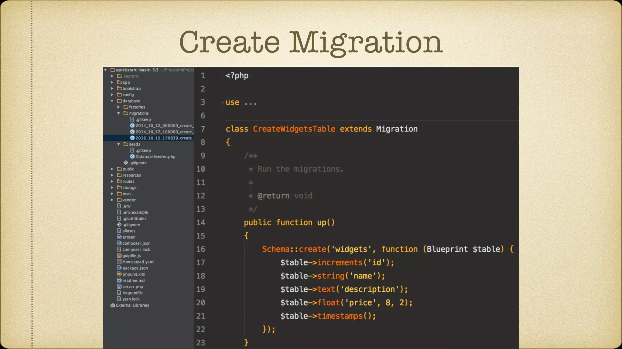 Create Migration
 