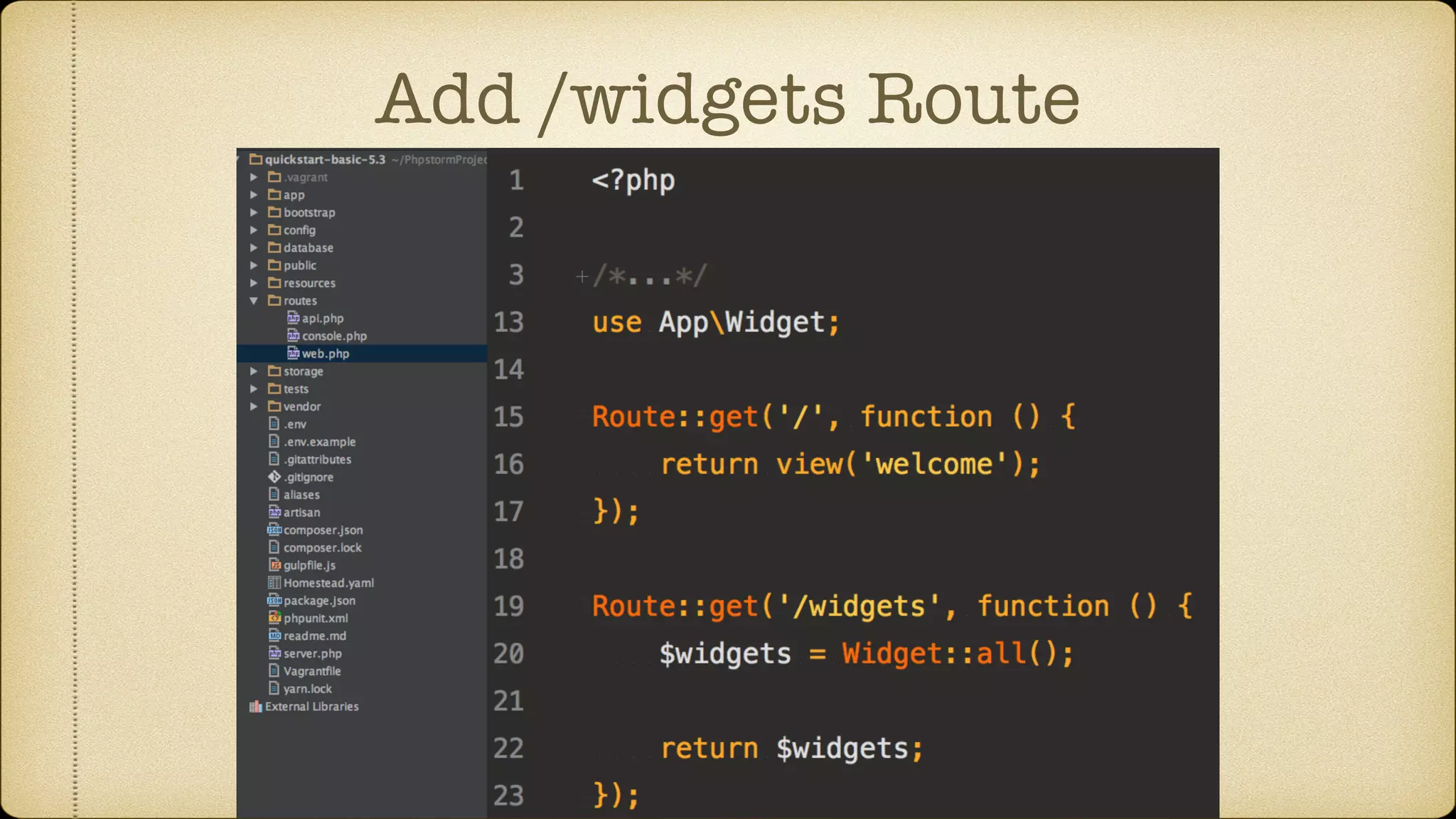 Add /widgets Route
 