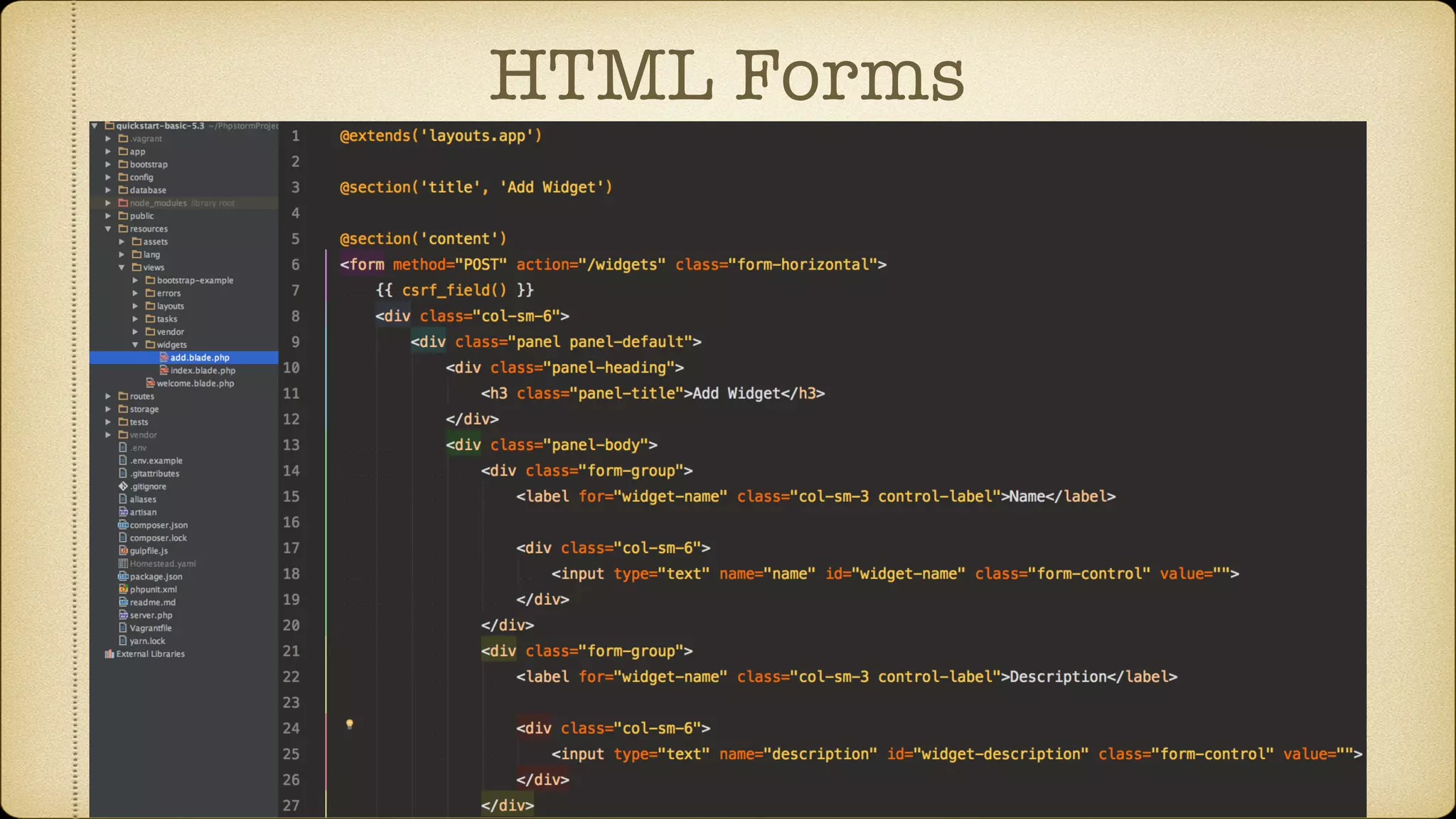 HTML Forms
 