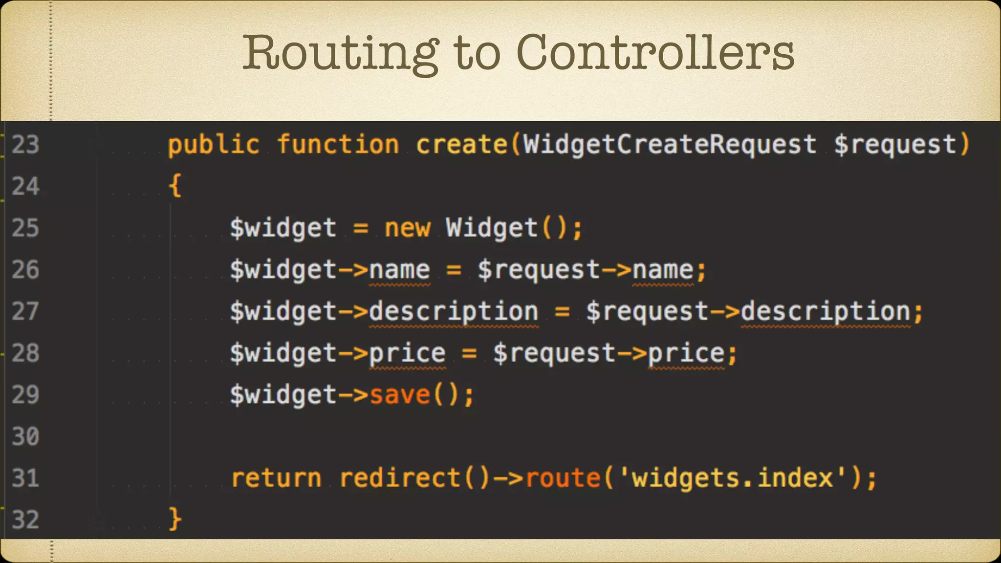 Routing to Controllers
 