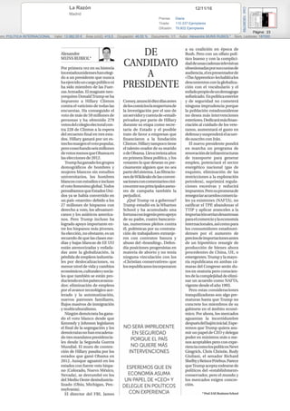 12/11/16La Razón
Madrid
Prensa: Diaria
Tirada: 110.337 Ejemplares
Difusión: 79.802 Ejemplares
Página: 23
ión: POLÍTICA INTERNACIONAL Valor: 13.982,00 € Área (cm2): 419,5 Ocupación: 46,55 % Documento: 1/1 Autor: Alexandre MUNS RUBIOL* Núm. Lectores: 187000
Cód:106385766
 