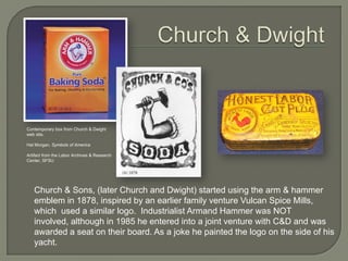 Flag & Seal of WisconsinThe Wisconsin state flag, rich in symbols of labor and agriculture,chose the arm & hammer as a symbol of manufacturing in 1848.The Marchex world flag database