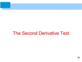 20 
The Second Derivative Test 
 
