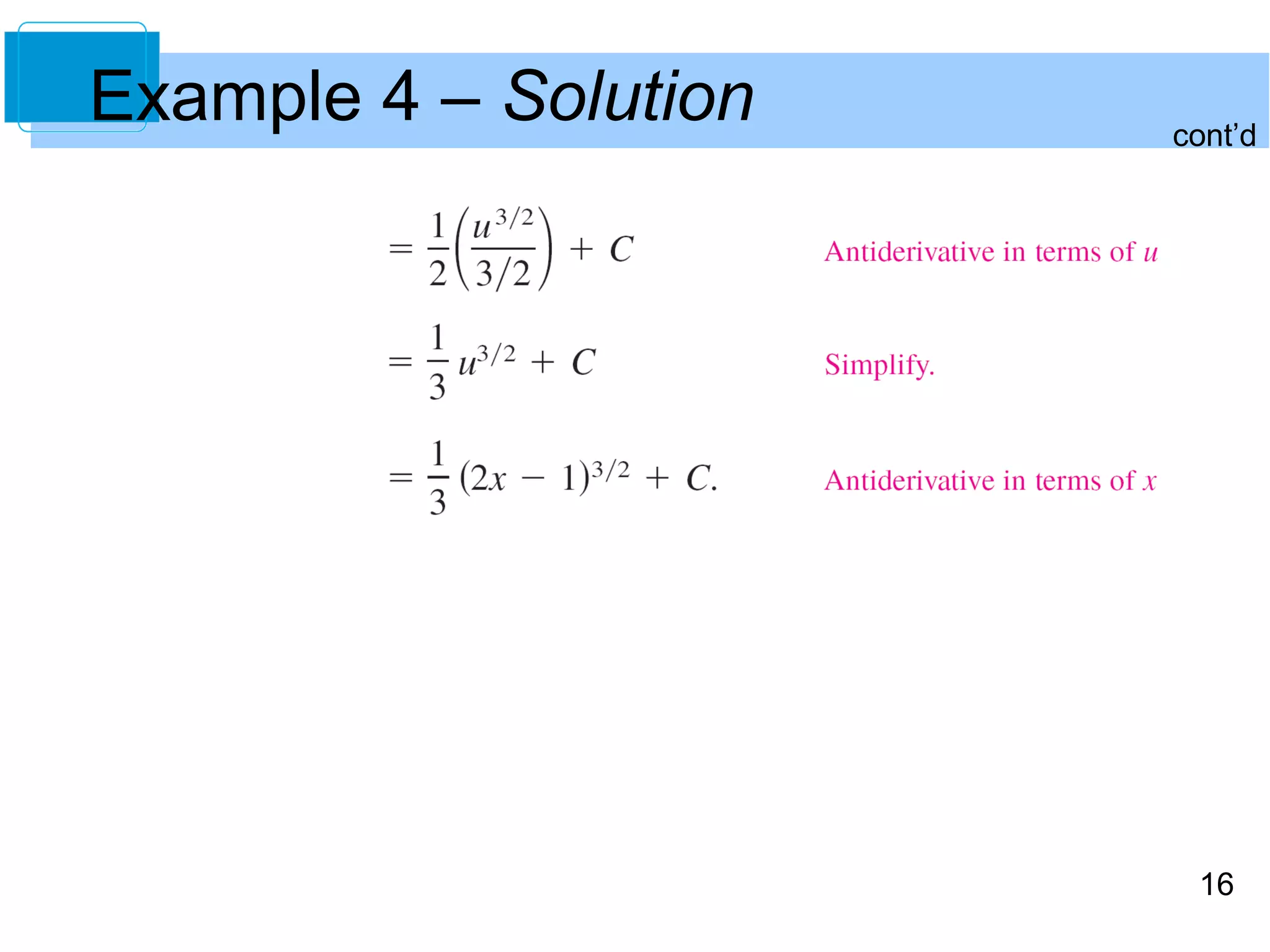 Example 4 – Solution cont’d 
16 
 