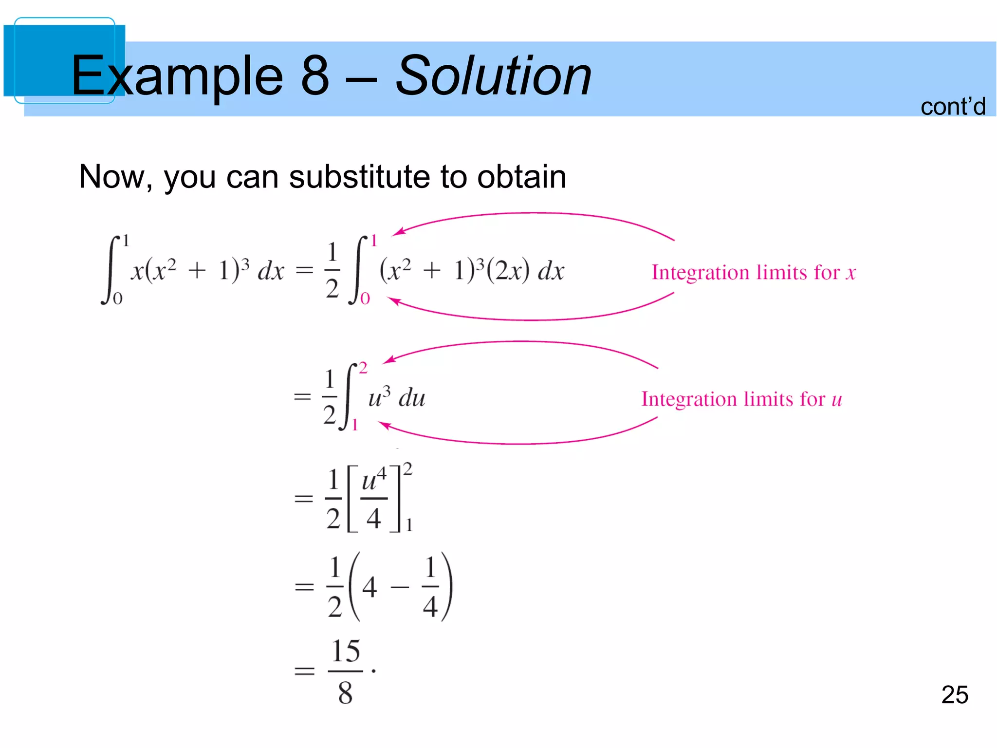 25 
Example 8 – Solution 
Now, you can substitute to obtain 
cont’d 
 