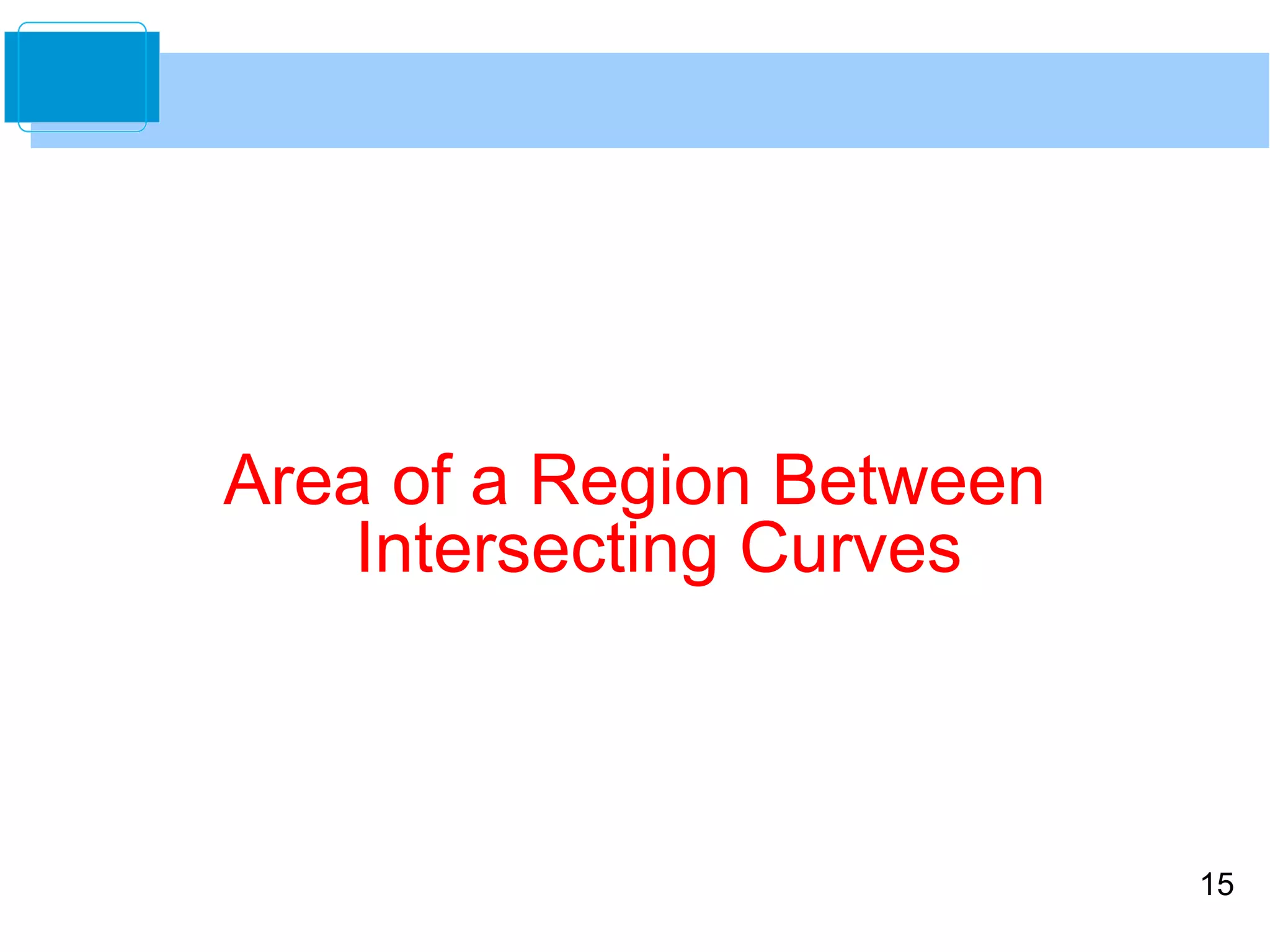 15 
Area of a Region Between 
Intersecting Curves 
 