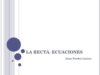LA RECTA. ECUACIONES
             Juan Pardos Lázaro
 