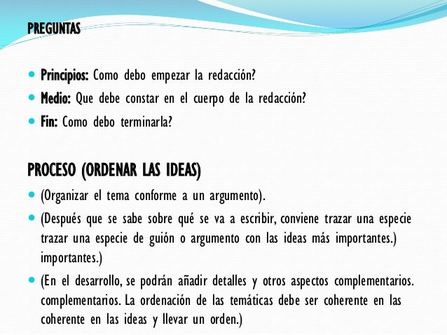 La redacción y sus elementos