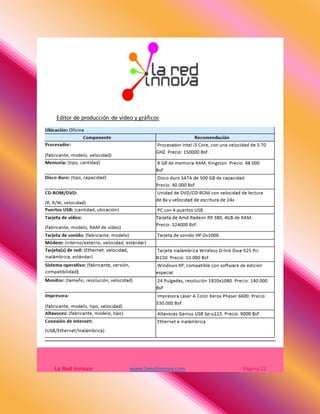 Editor de producción de video y gráficos
La Red Innova www.laredinnova.com Página 12
 