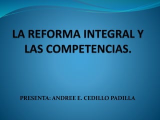 PRESENTA: ANDREE E. CEDILLO PADILLA
 
