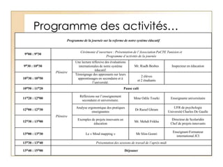 Programme des activités…