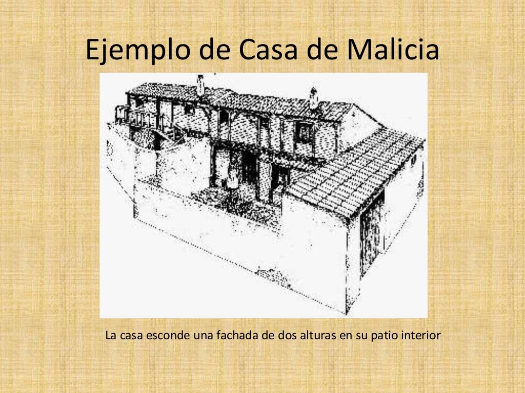 Ejemplo de Casa de Malicia
La casa esconde una fachada de dos alturas en su patio interior