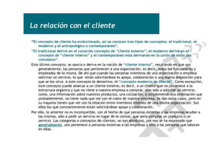 La relación con el cliente