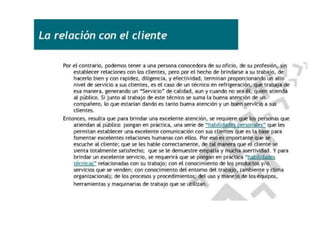 La relación con el cliente