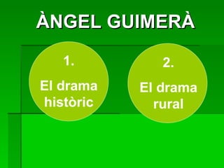 1. El drama històric 2. El drama rural ÀNGEL GUIMERÀ 