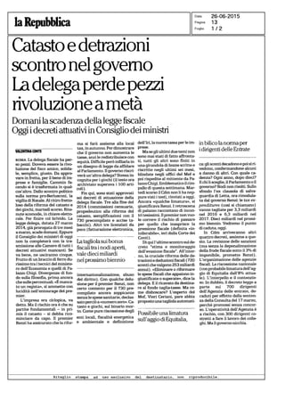 La Repubblica_Catasto e detrazioni scontro nel governo
