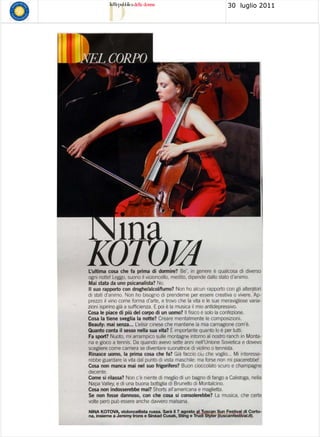 Nina Kotova: La Repubblica Delle Donne. Nina Kotova. Interview