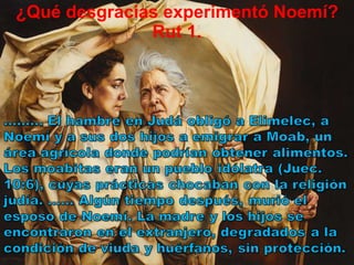 ¿Qué desgracias experimentó Noemí? Rut 1. 